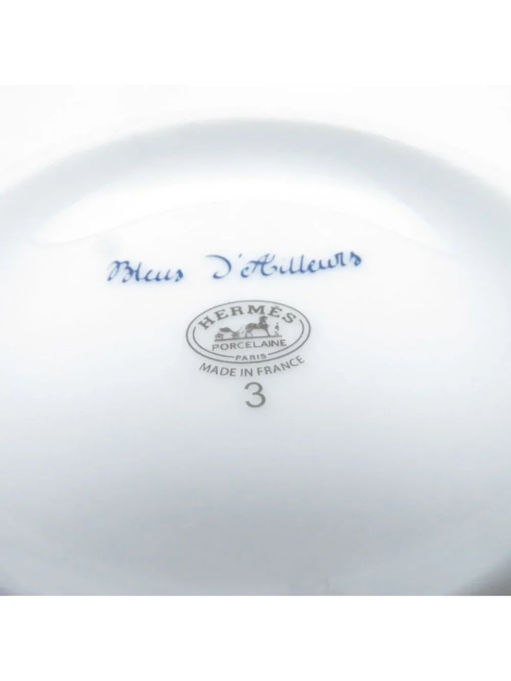 Hermes Blue Daiyu Large Bowl Set Deep Plate Discontinued Rare Luxury